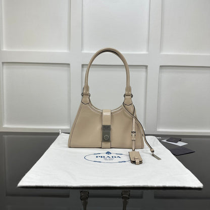 Prada 2026 Soft Lux Medium Tote Bag 26cm Patent Calfskin