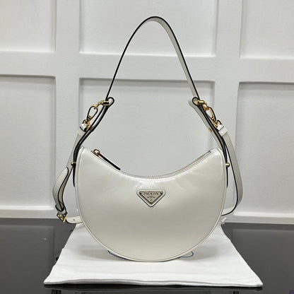 Prada 2026 Arque Shoulder Bag 22.5cm Patent Calfskin