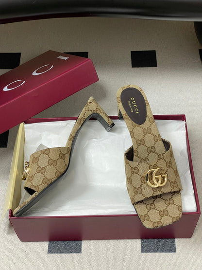GG 26ss High Heel Slippers 55 Canvas Monogram 697861