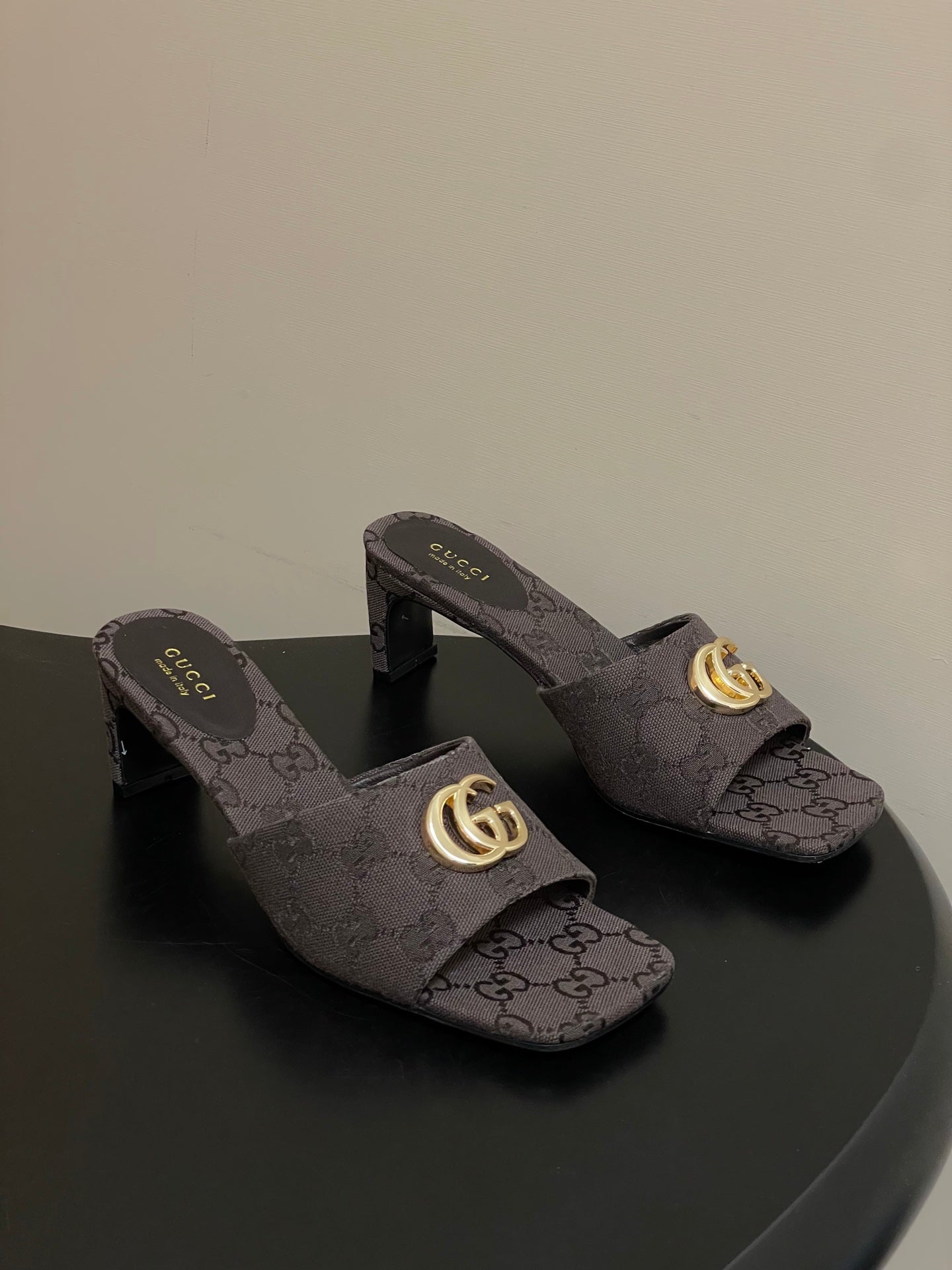 GG 26ss High Heel Slippers 55 Canvas Monogram 697861