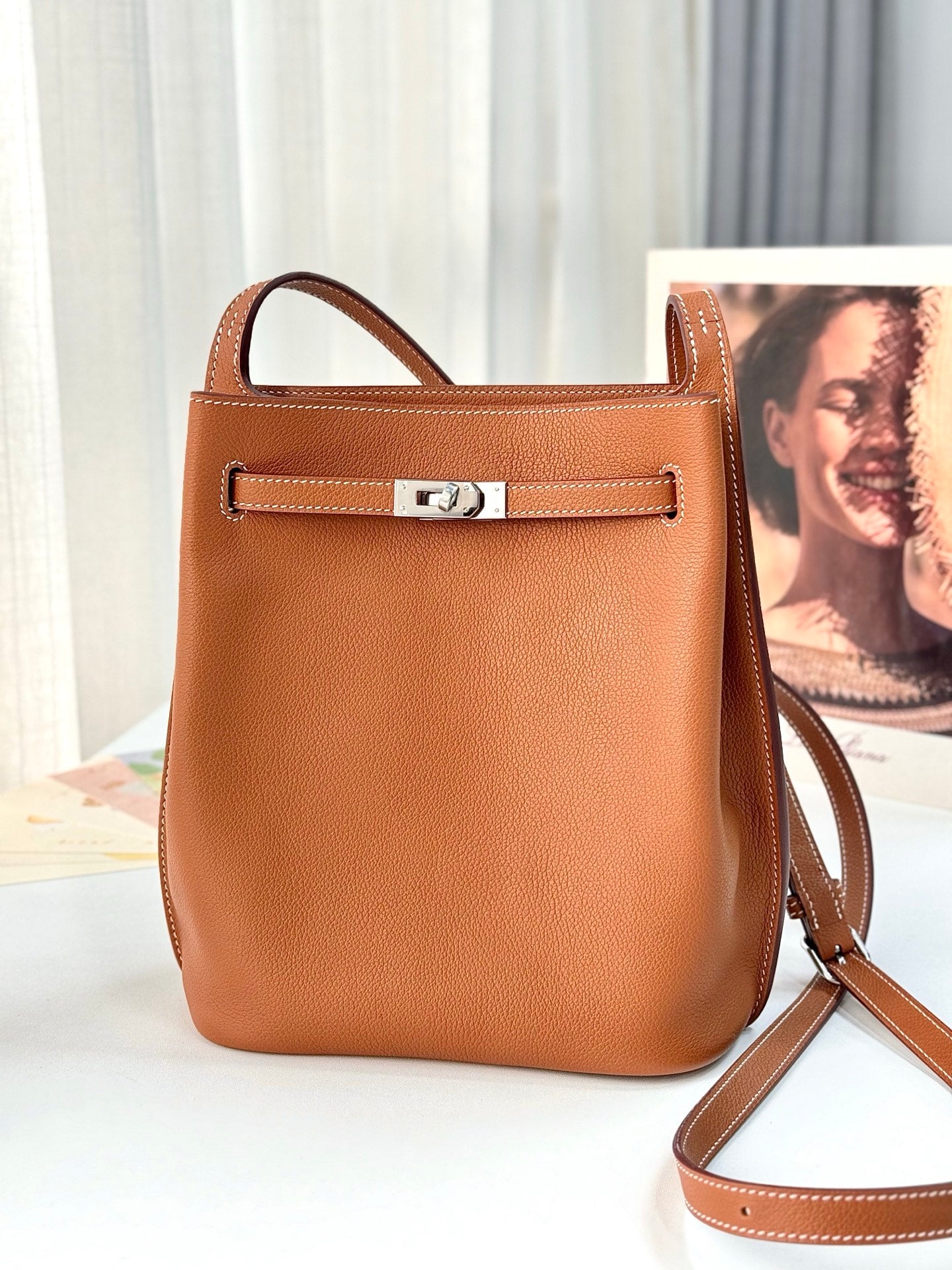 Hermes 2026 So Kelly Leather Silver Hardware