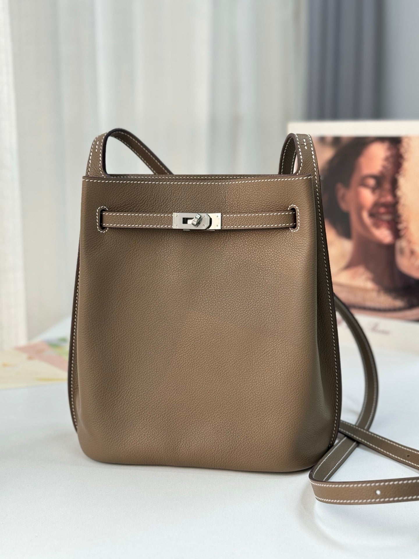 Hermes 2026 So Kelly Leather Silver Hardware