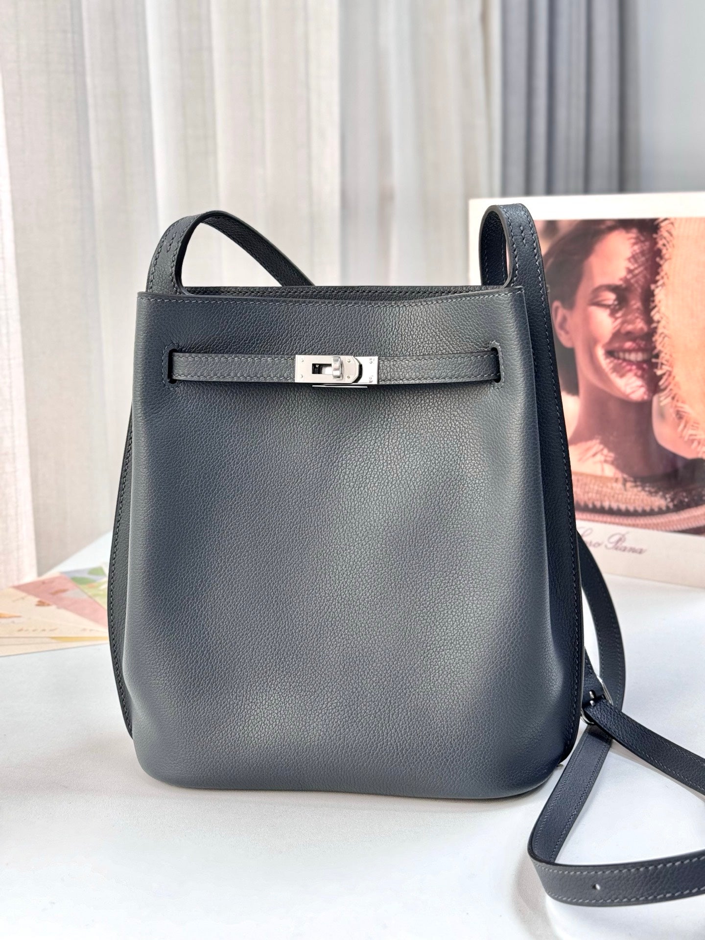 Hermes 2026 So Kelly Leather Silver Hardware