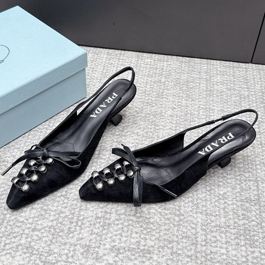 Prada 2026 Slingback 55mm Suede Lambskin 855730