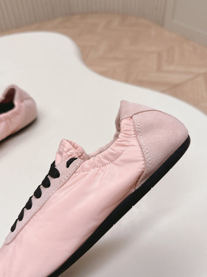 PRA 26S Mary Jane White Light Pink Sliver Canvas Suede 600626
