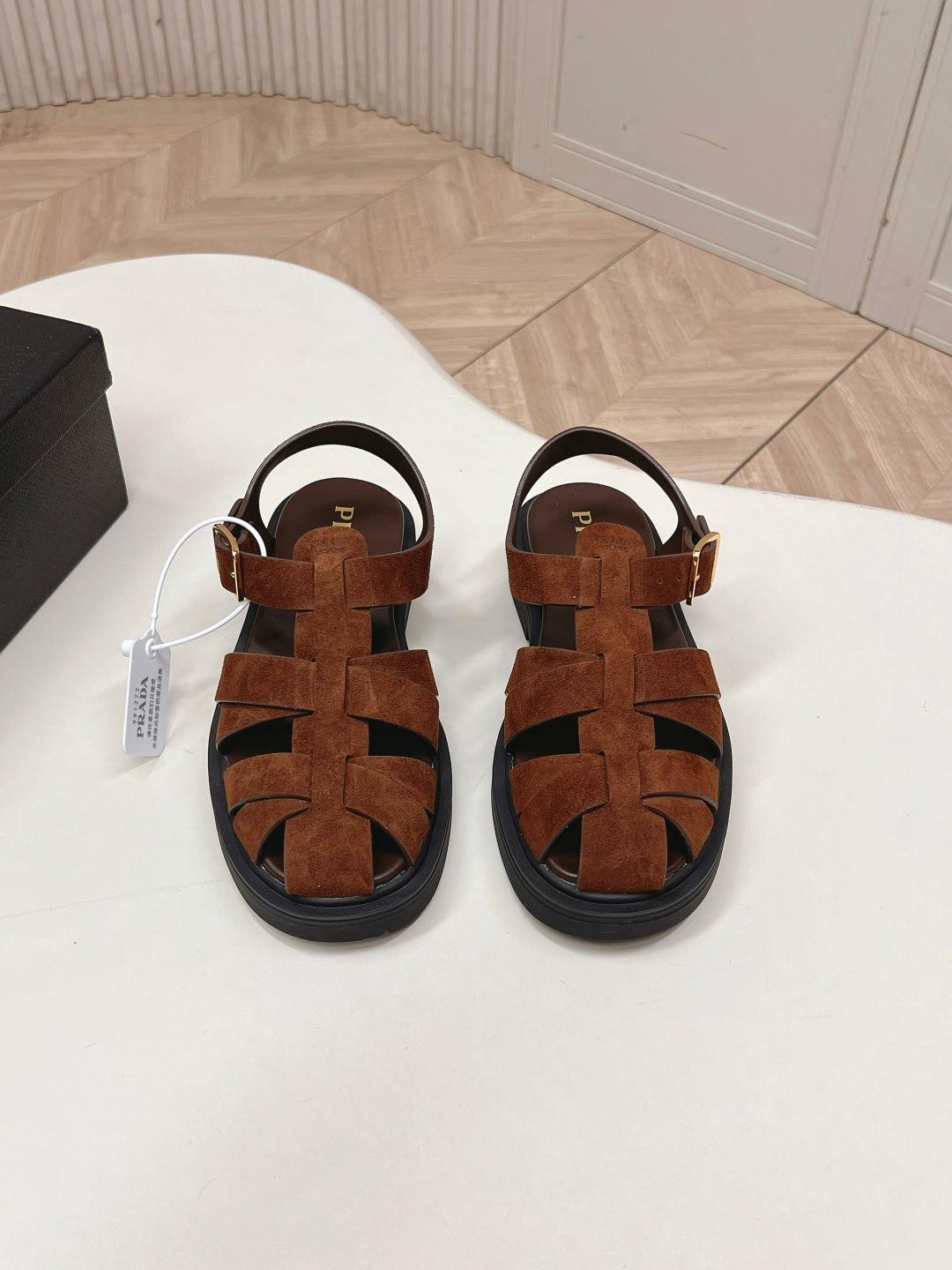 Prada 2026 Sandal Brown Suede 858024