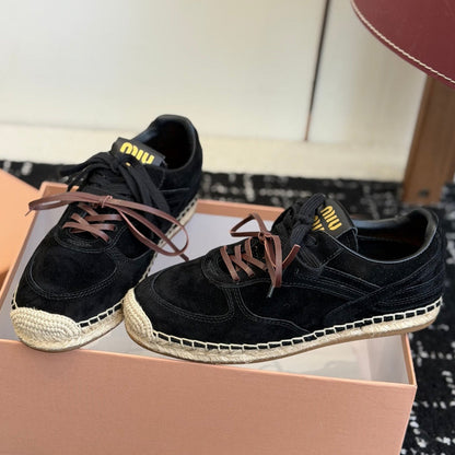 Miu Miu 2026 Espadrille Sneaker Suede Woven
