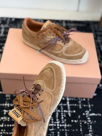 Miu Miu 2026 Espadrille Sneaker Suede Woven