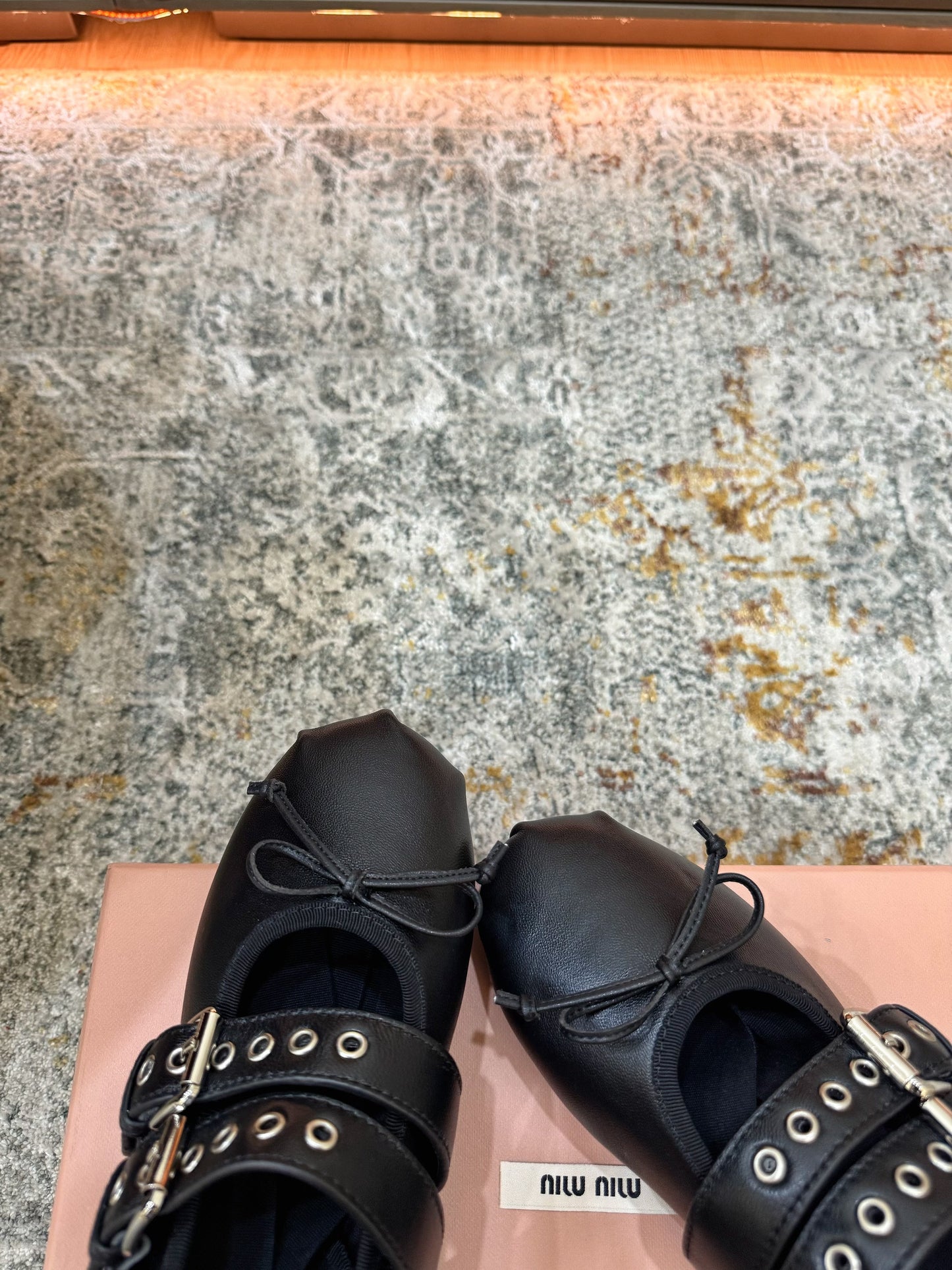 Miumiu 26ss Mary Janes Ballet Flat Black Cowhide 709812