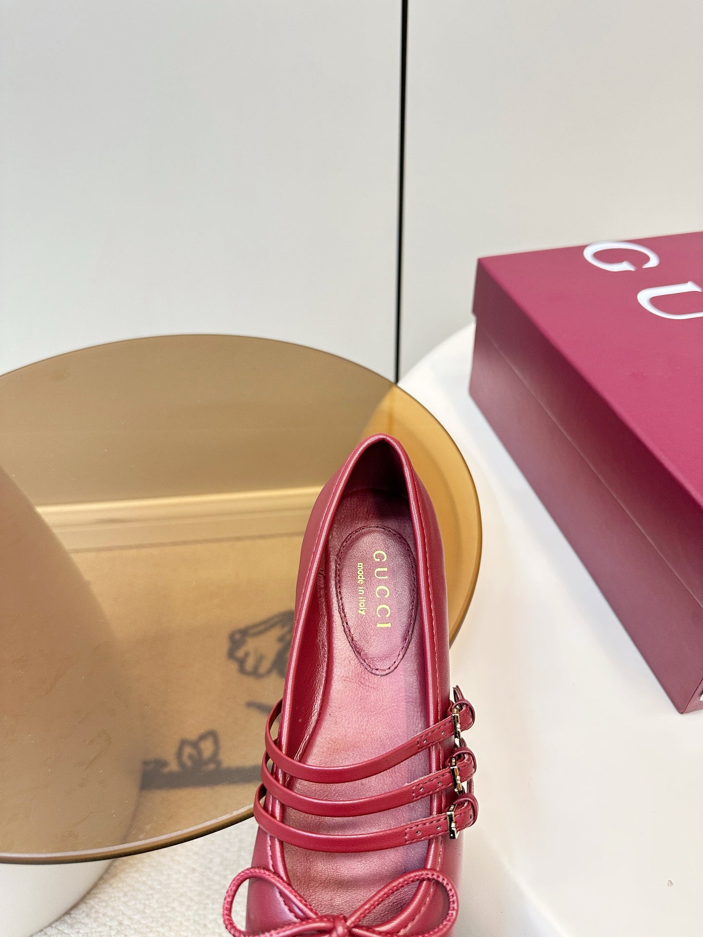 GG 26SS Ballet Flats Burgundy Sheepskin 645706
