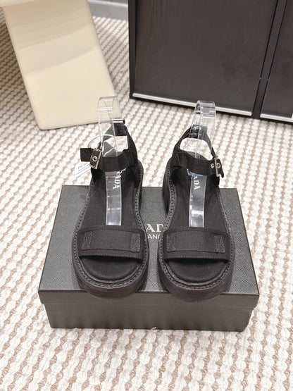 PRA 2026S Roman Sandals Black Canvas 657520