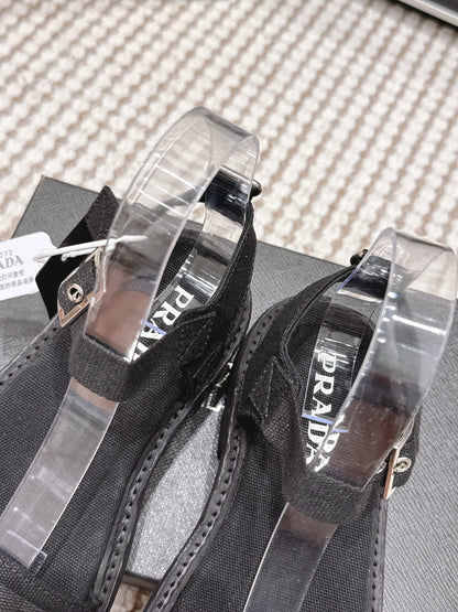 PRA 2026S Roman Sandals Black Canvas 657520