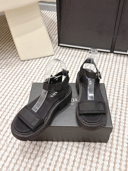 PRA 2026S Roman Sandals Black Canvas 657520
