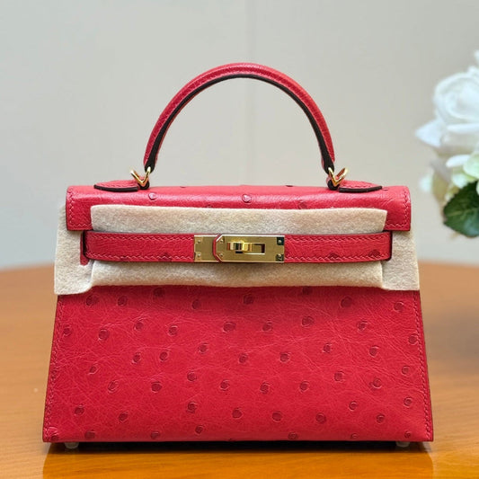 Hermes 2026 Mini Kelly Bag 19cm Ostrich Leather 284449