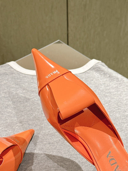 PRA 2026S High Heel Mule 80 Orange Sheepskin 657669