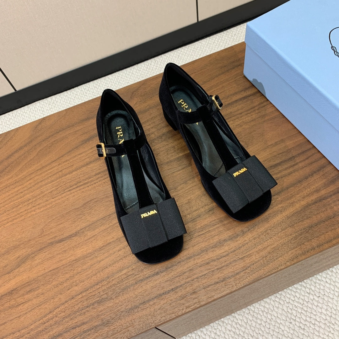 Prada 2026 Pump Black Velvet Leather 606358