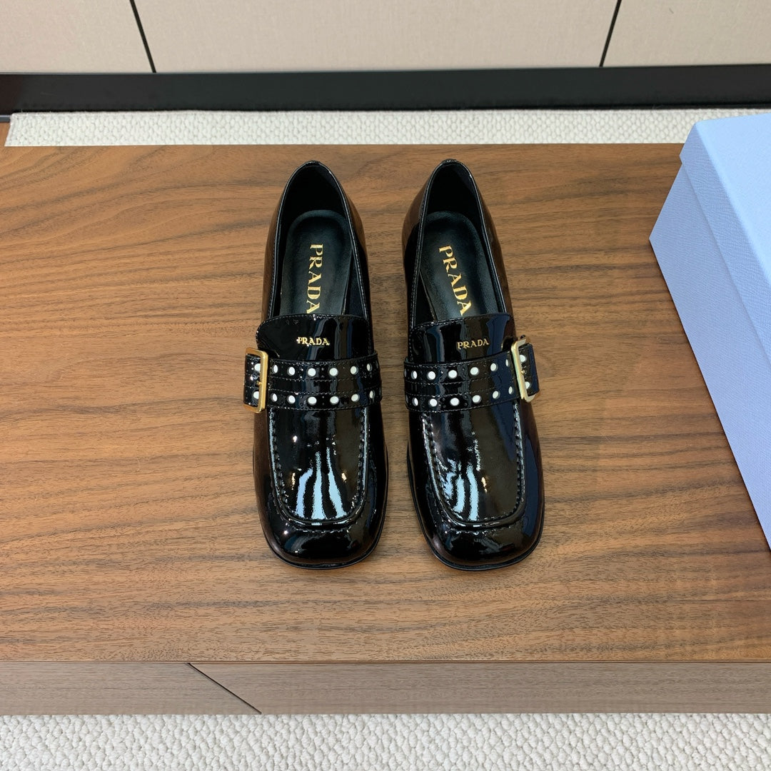 Prada 2026 Modellerie Stud Loafers 25mm Calfskin Leather 792674
