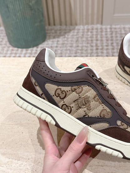 GG 26 Couple Sneakers Brown Beige Cowhide 630705