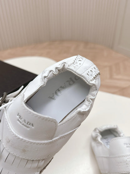 PRA 26S Ballet Flats White Calfskin 600586