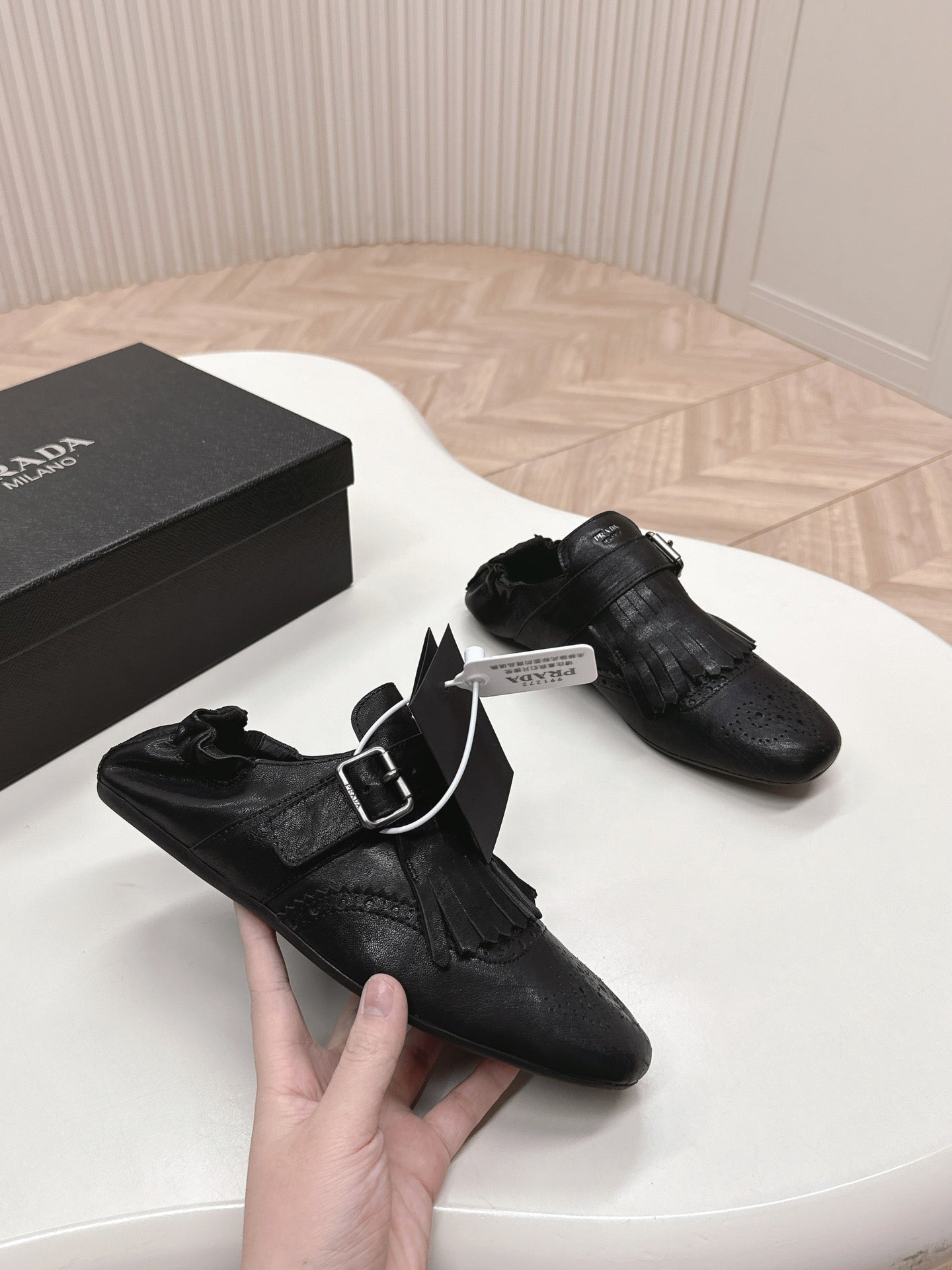 PRA 26S Ballet Flats Black Calfskin 600587