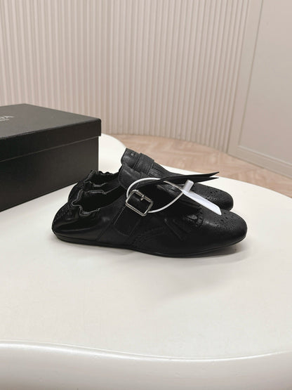 PRA 26S Ballet Flats Black Calfskin 600587