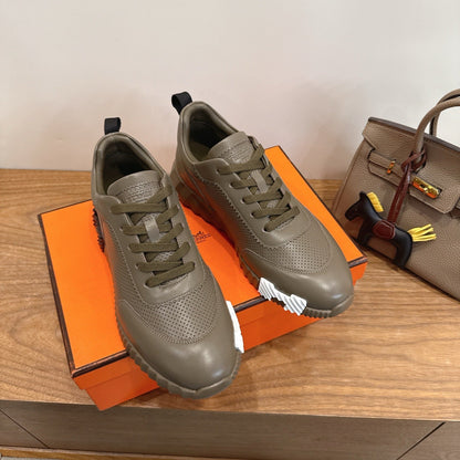 HM 26ss Sneakers Olive Green Leather 638569