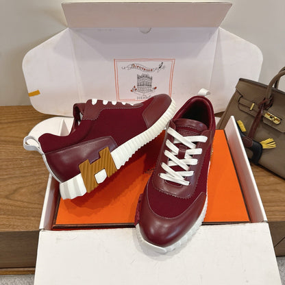 HM 26ss Sneakers Burgundy Leather 638577