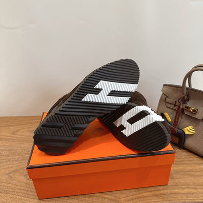 HM 26ss Sneakers Brown Fabric Suede 638582