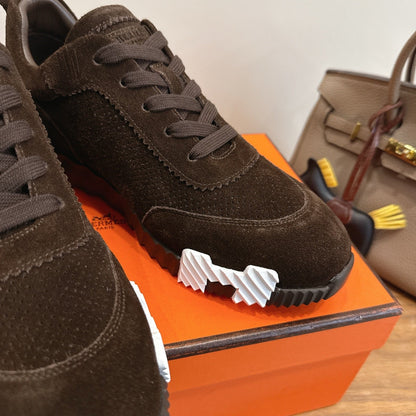 HM 26ss Sneakers Brown Fabric Suede 638582