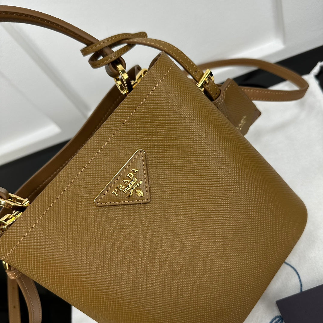 Prada 2026 Panier Saffiano Bucket Bag Calfskin