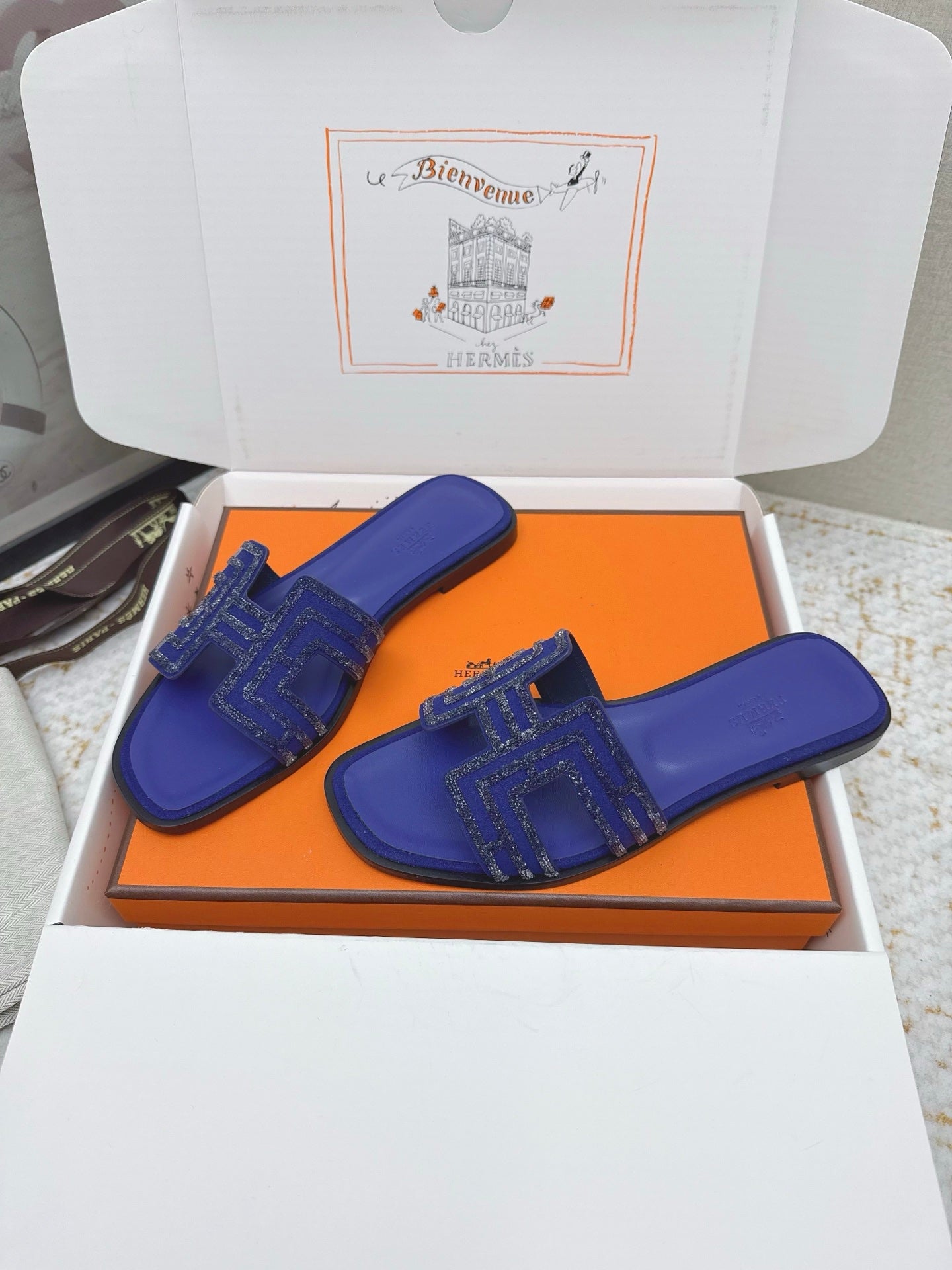 HM 26ss Oran Sandals Cobalt Blue Cowhide 625225