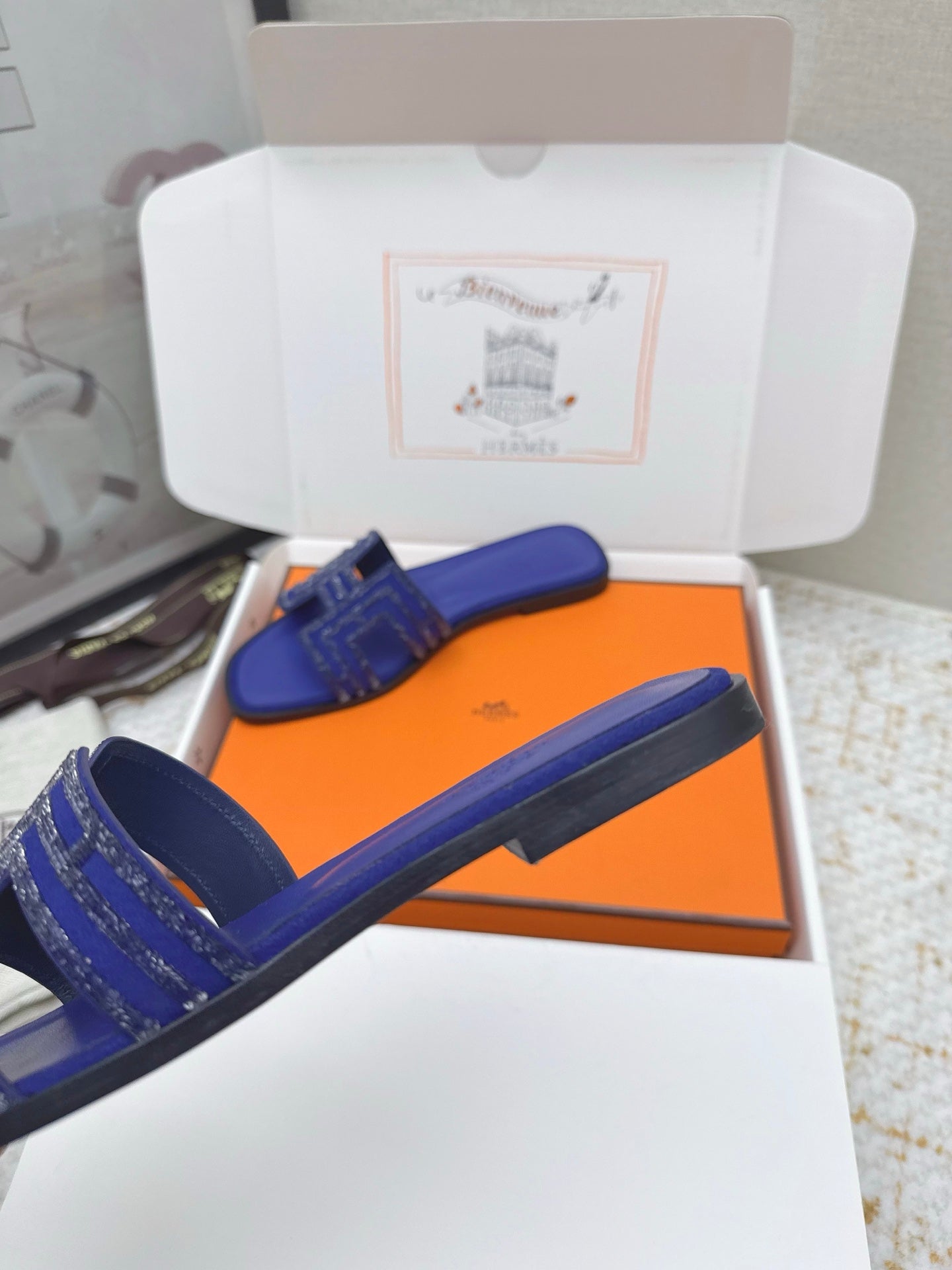 HM 26ss Oran Sandals Cobalt Blue Cowhide 625225