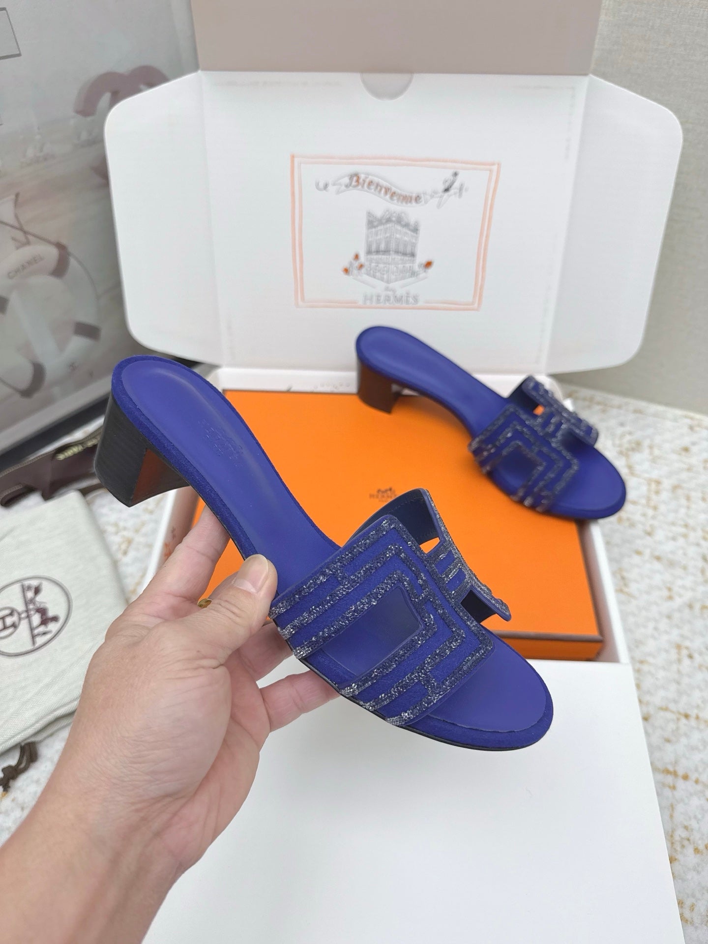 HM 26ss Oran Sandals 50 Cobalt Blue Cowhide 625228