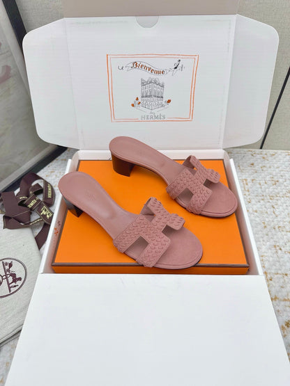 HM 26ss Oran Sandals 50 Nude Pink Suede Sheepskin 625140