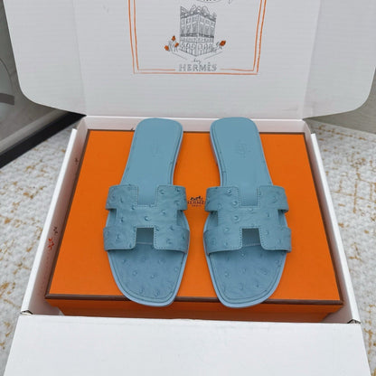 HM 26ss Oran Sandals Ostrich Leather 625092