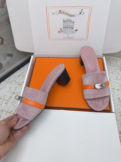 HM 26ss Oasis Sandals 50 Rose Nude Suede Cowhide 625183