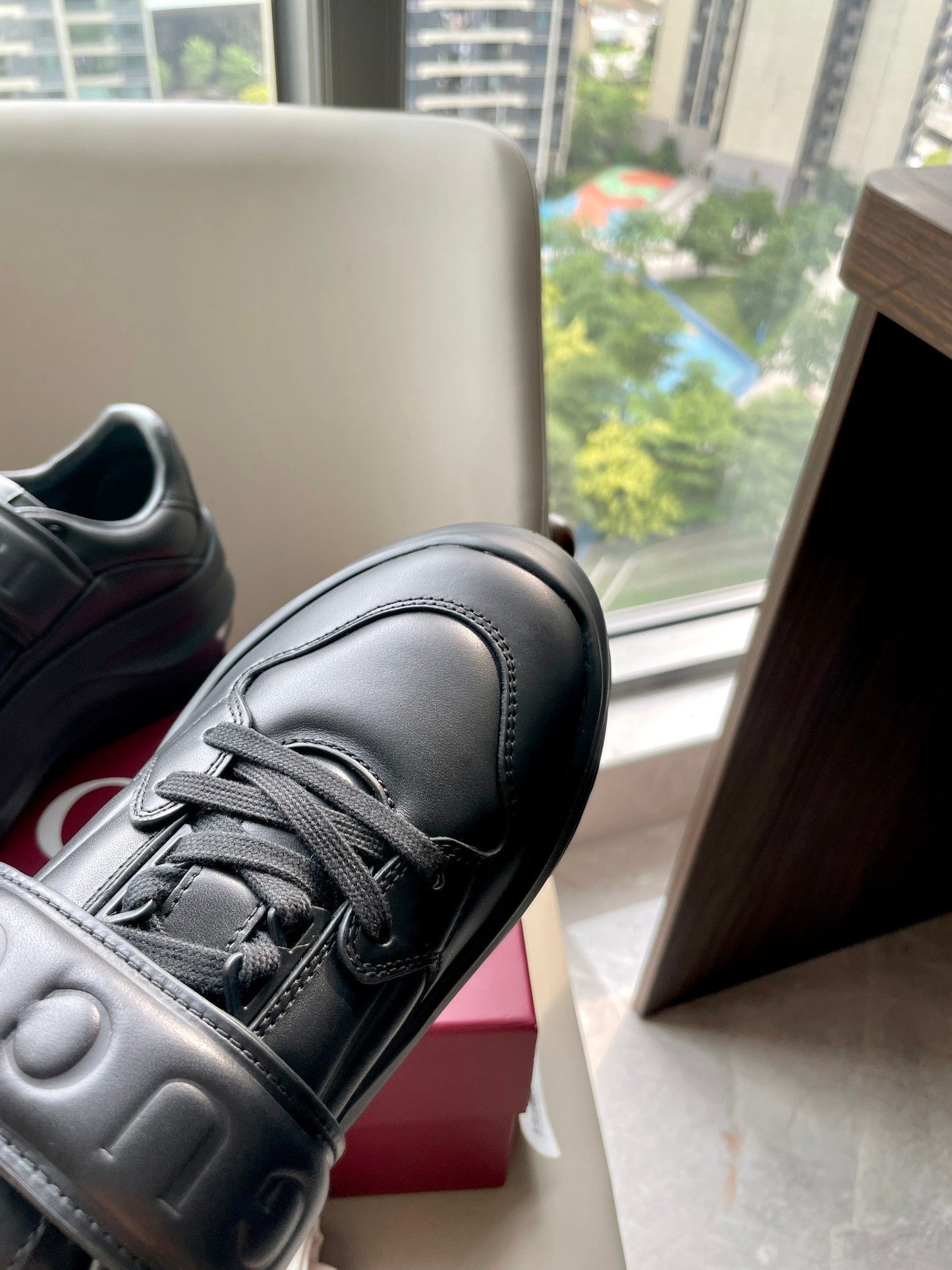 GG 26 Platform Sneaker Black Sheepskin 632853