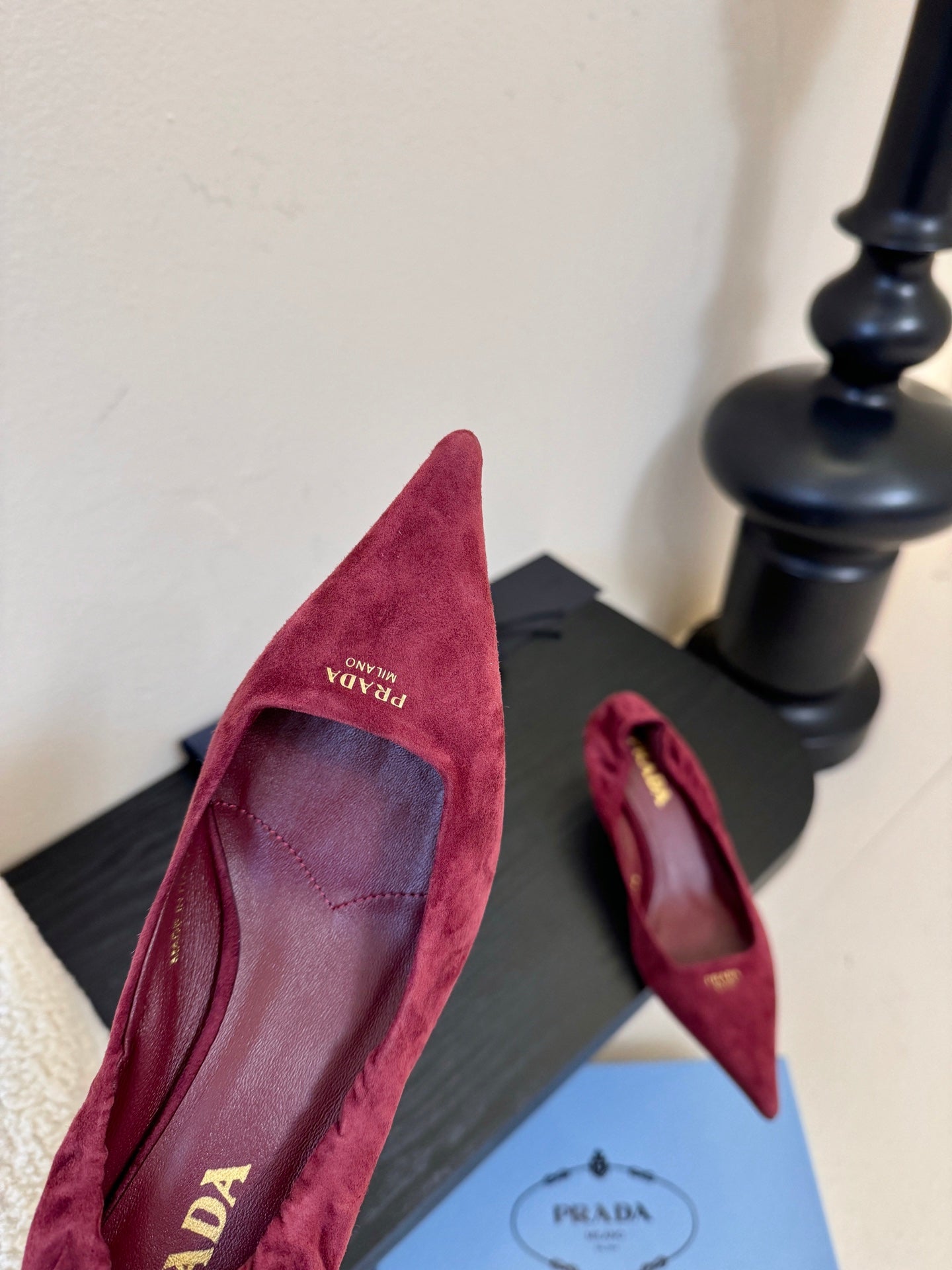 PRA 26S Pointed Toe Low Heels 60 Burgundy Suede 627411