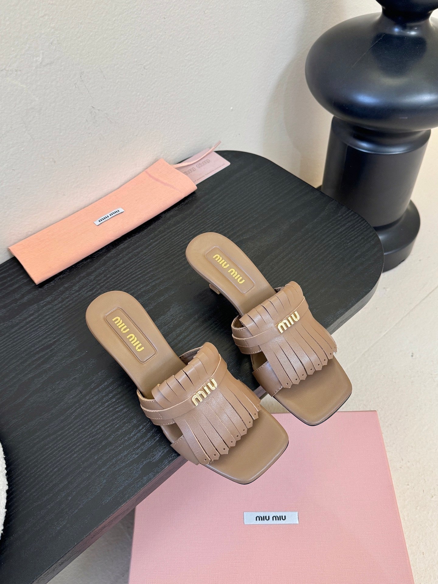 MIU 26ss High Heel Sandals 50 Brown Sheepskin 627356
