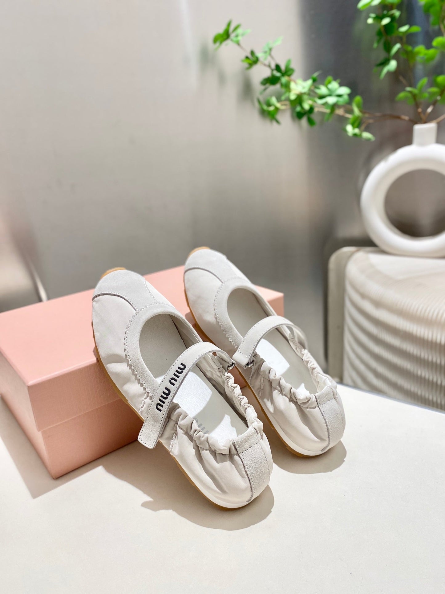 Miu Miu 2026 Ballet Flat Suede Fabric