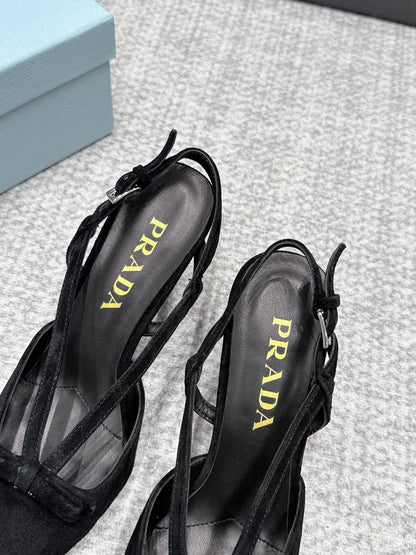 Prada 2026 Slingback 75mm Suede Lambskin 855699