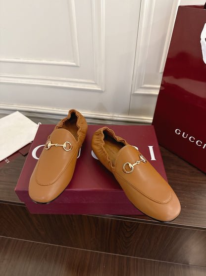 GG 26SS Loafers Camel Brown Calfskin 645950