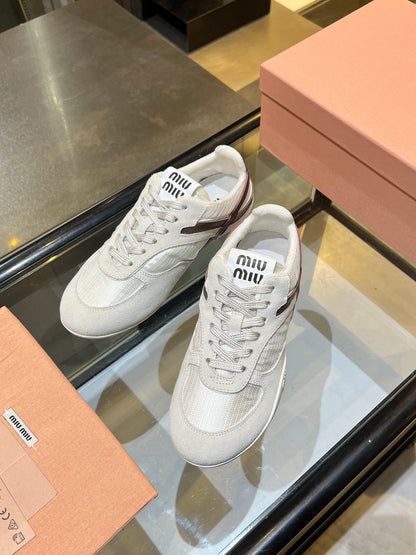 MIU x NB 26ss Sneaker Creams Burgundy Fabric Suede 625659