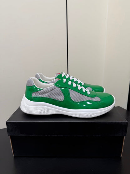 PRA 26S Casual Sneakers Green Gray Patent Leather 618922