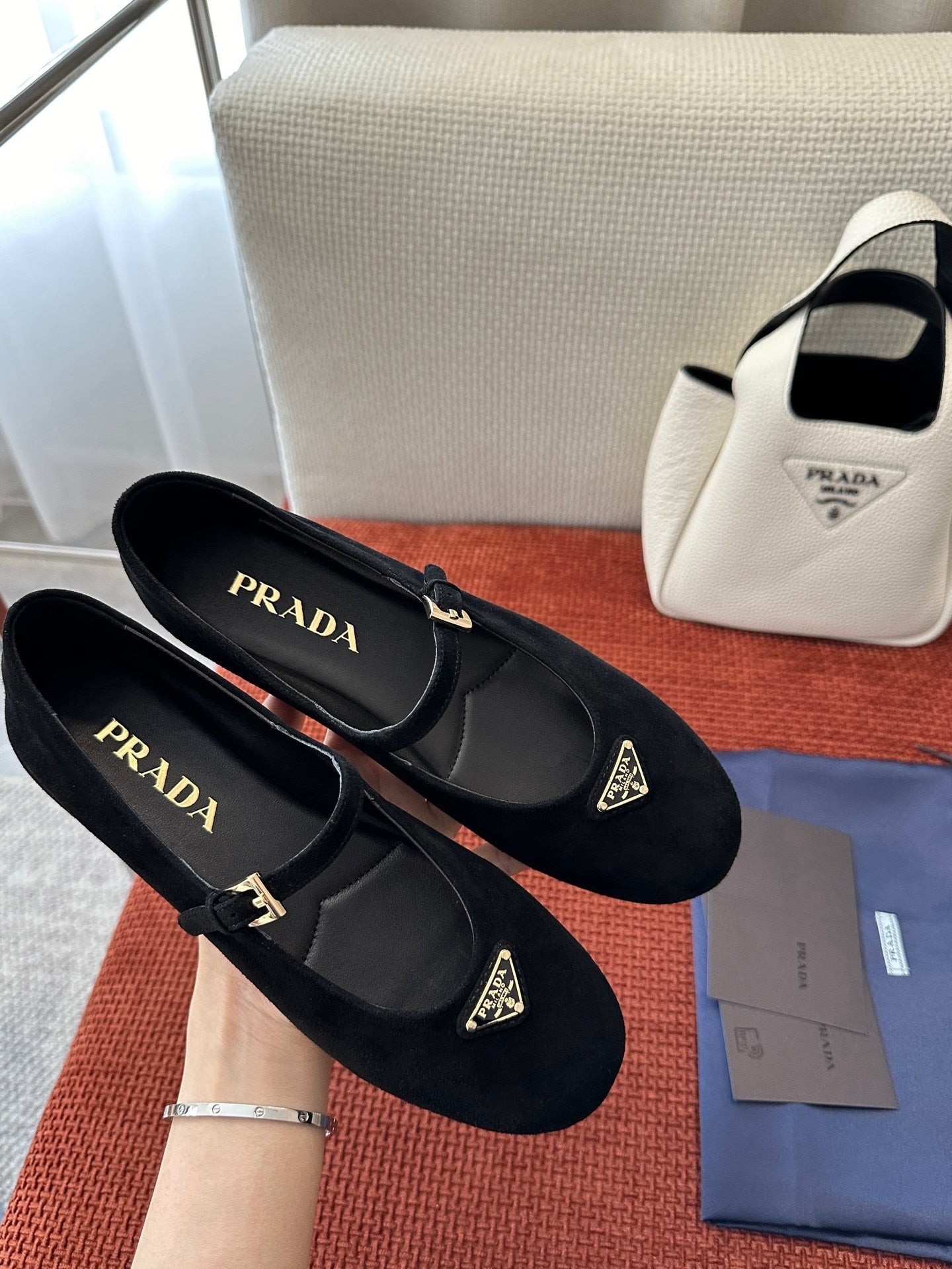 Prada 2026 Ballerinas Black Velvet 222094