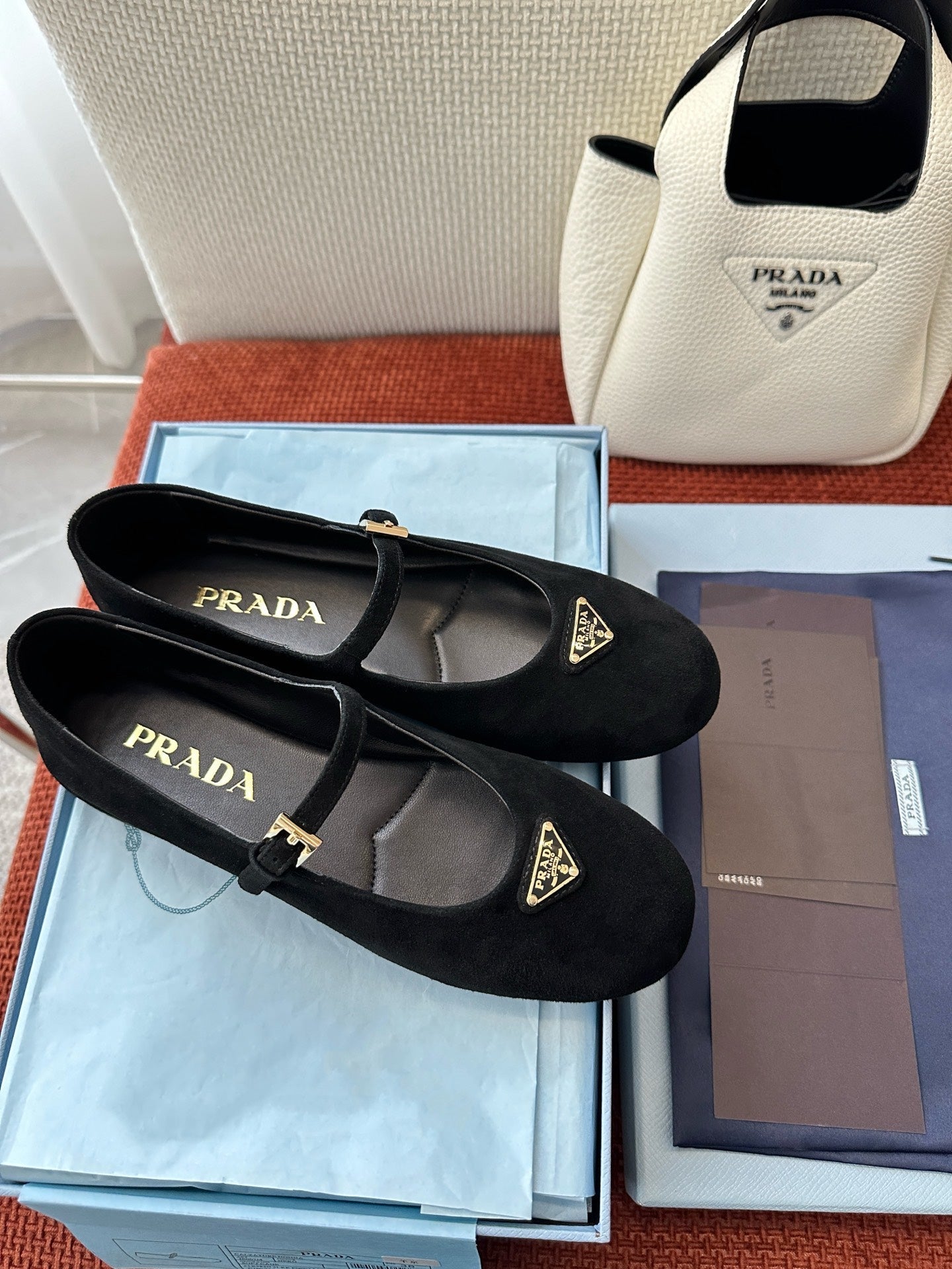 Prada 2026 Ballerinas Black Velvet 222094