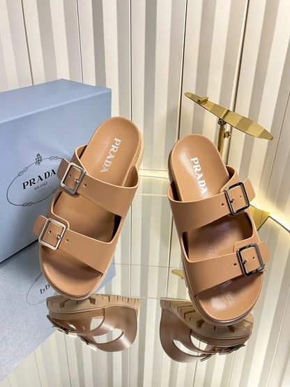 Prada 2026 Slides Slippers Two Straps Rubber 768752