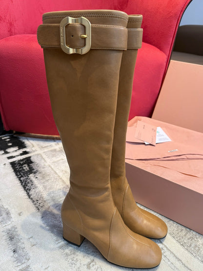 Miu Miu 2026 Boot With Buckle Camel Nappa Leather 621341