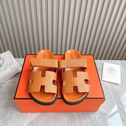 HM 26ss Slippers Orange Genuine Leather 618573