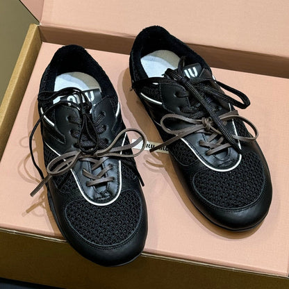 Miu Miu 2026 Tyre Sneaker Black Mesh Leather 621349